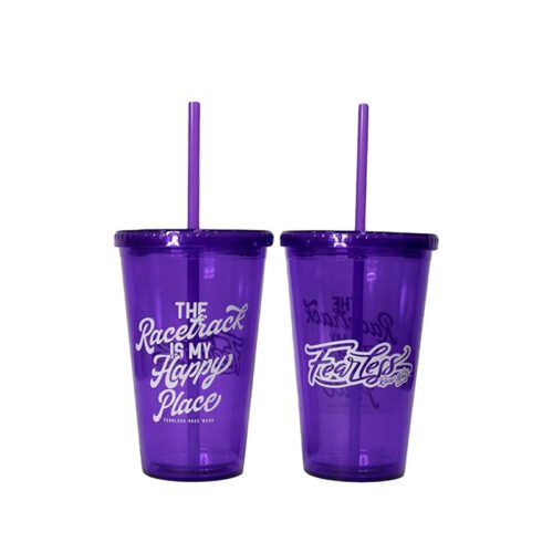 Traveler double wall clear plastic tumbler cups with straws