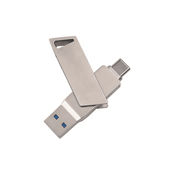 TUD-275-2'si 1 arada tip-C ve USB Sürücüsü-2'si 1 arada metal döner U disk USB+C Tipi