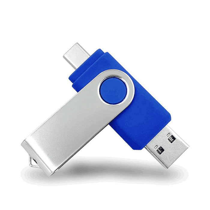 TU-271-2-in-1 Type-C & USB Driver-2 sa 1 metal rotating U disk USB+Type-C