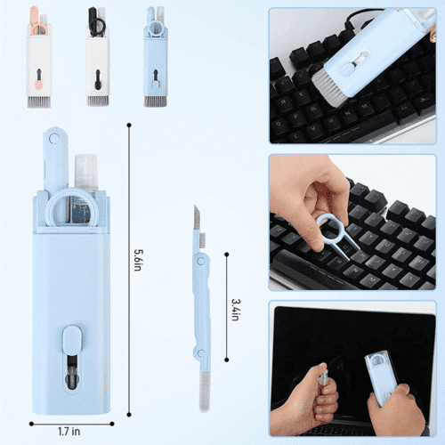 CB-445-7-in-1 Cleaning Brush for Keyboard Phone Headset -7合1多功能键盘手机耳机清洁刷