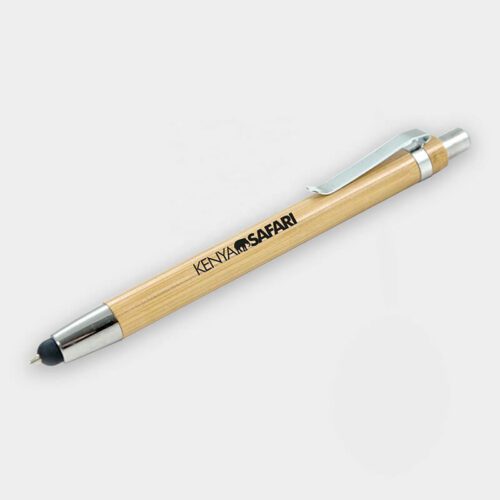 PEN-463-Bamboo ballpoint pen with stylus-带触控笔的竹子圆珠笔