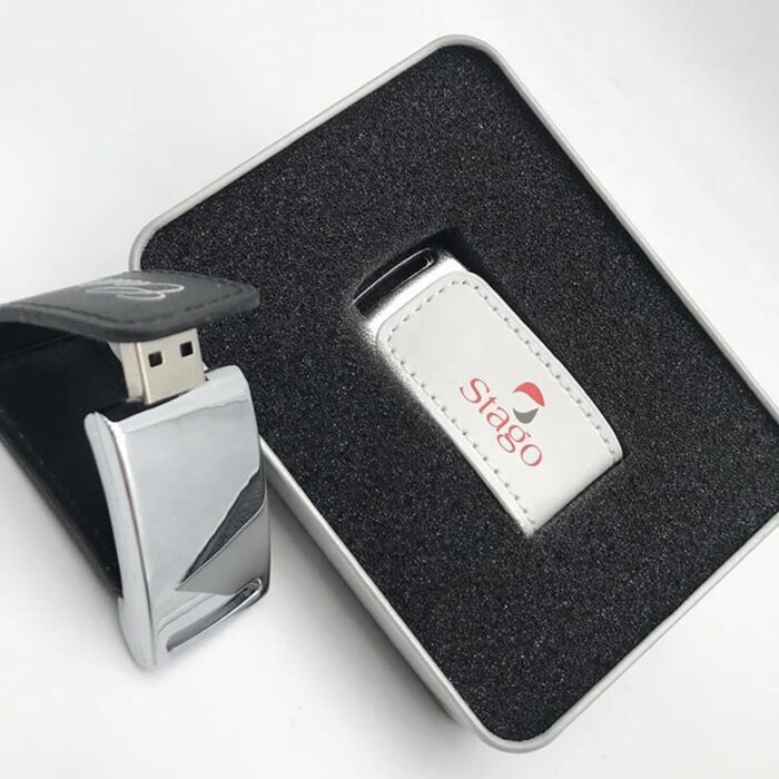 UD-352-Leather Metal USB Driver-Charm metall U disk