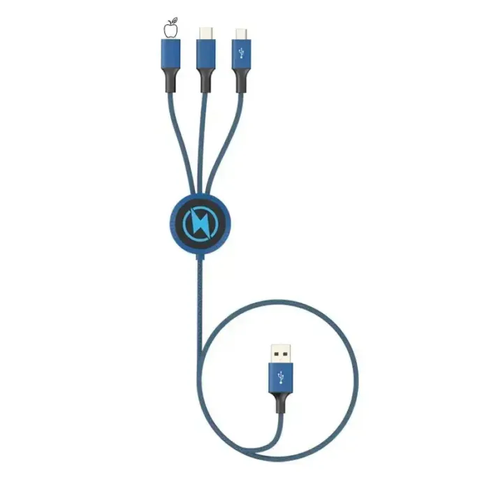 CC-425-3 in 1 charging cable with LED light-emitting LOGO-3合1充电线带LED发光LOGO