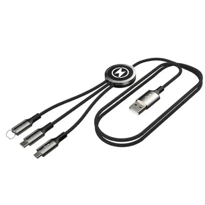 CC-425-3 in 1 charging cable with LED light-emitting LOGO-3合1充电线带LED发光LOGO