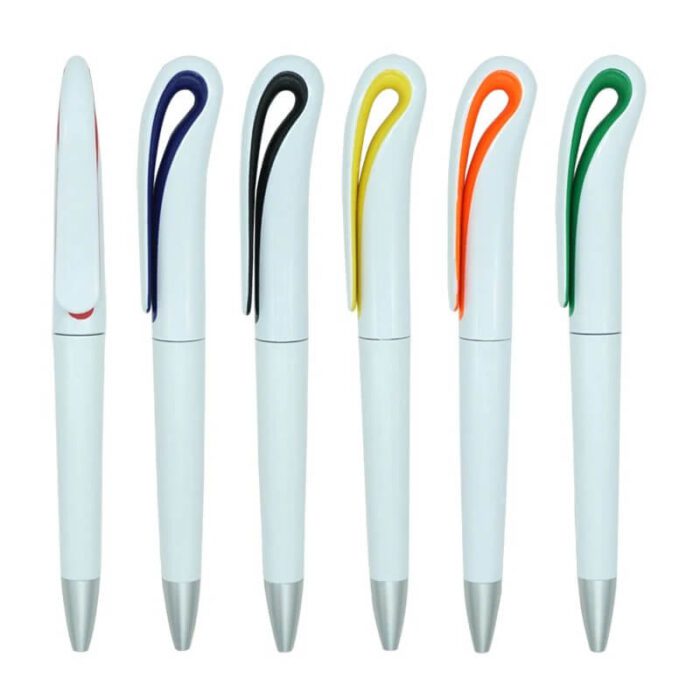 PEN-460-Color clip stylo à bille rotatif-clip couleur stylo à bille rotatif