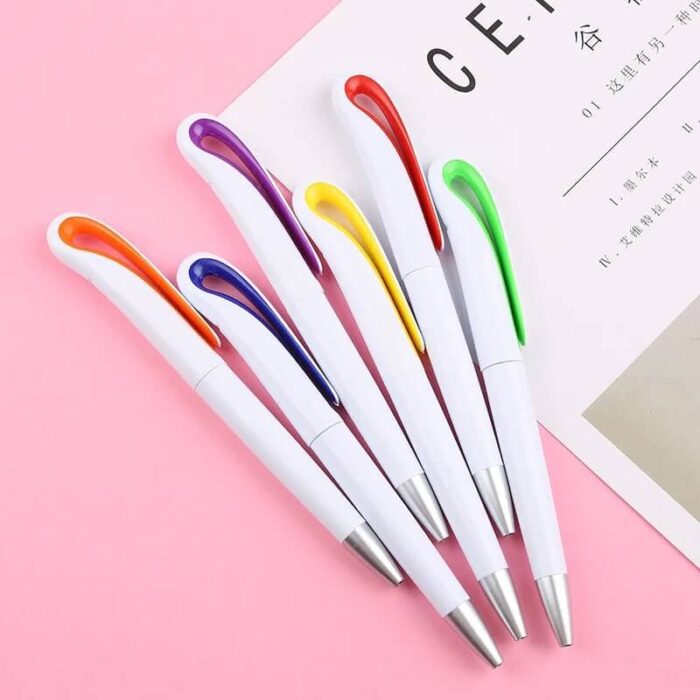 PEN-460-Color clip rotating ballpoint pen-彩色夹子旋转圆珠笔