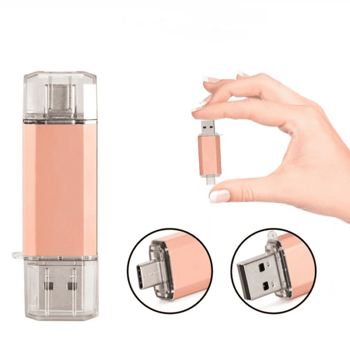 TU-274-2-in-1 colorful metal USB flash drive (USB+Type -C)-2合1彩色金属U盘（USB+Type-C）