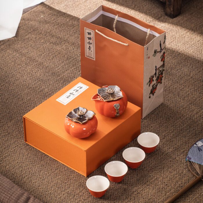 Persimmon Ruyi Tea Set Gift Set-Persimmon Ruyi Tea Set Gift Set