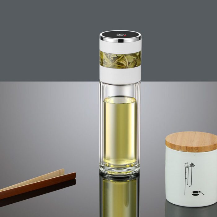 Taza separadora inteligente de agua y té con indicador de temperatura