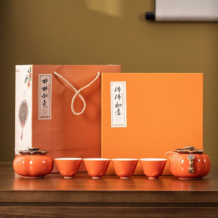 Persimmon Ruyi Tea Set Gift Set - Persimmon Ruyi Tea Set Gift Set
