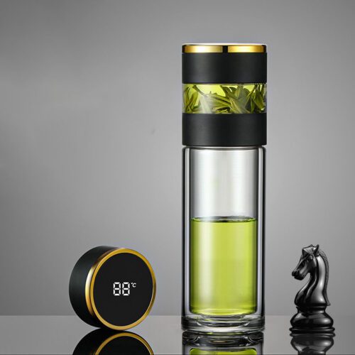 智能显温茶水分离杯-Intelligent temperature-indicating tea-water separator cup