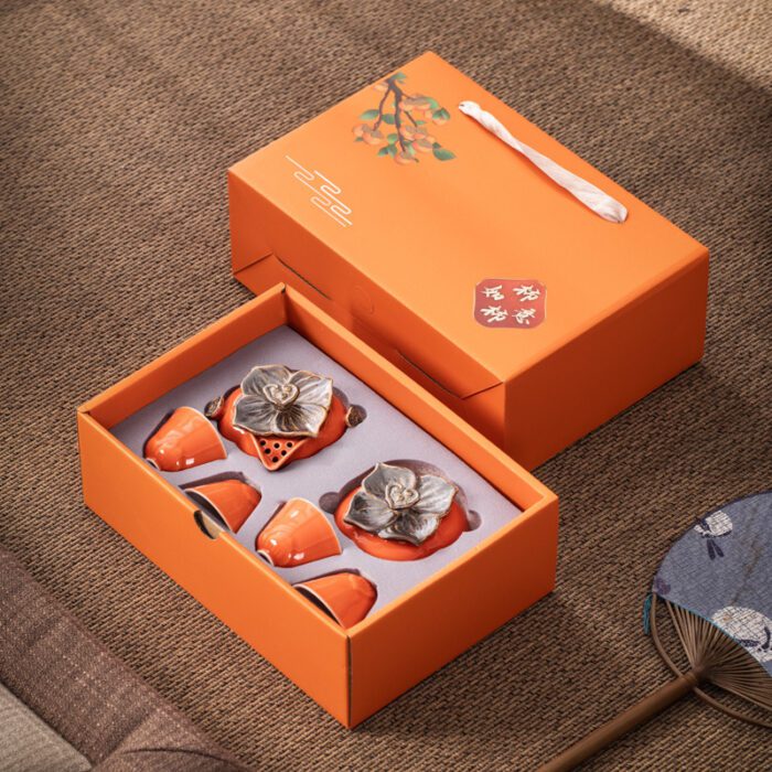 柿柿如意茶具礼盒套装-Persimmon Ruyi Tea Set Gift Set