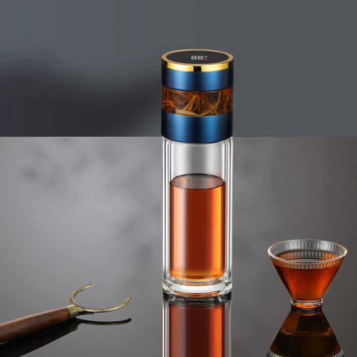 智能显温茶水分离杯-Intelligent temperature-indicating tea-water separator cup