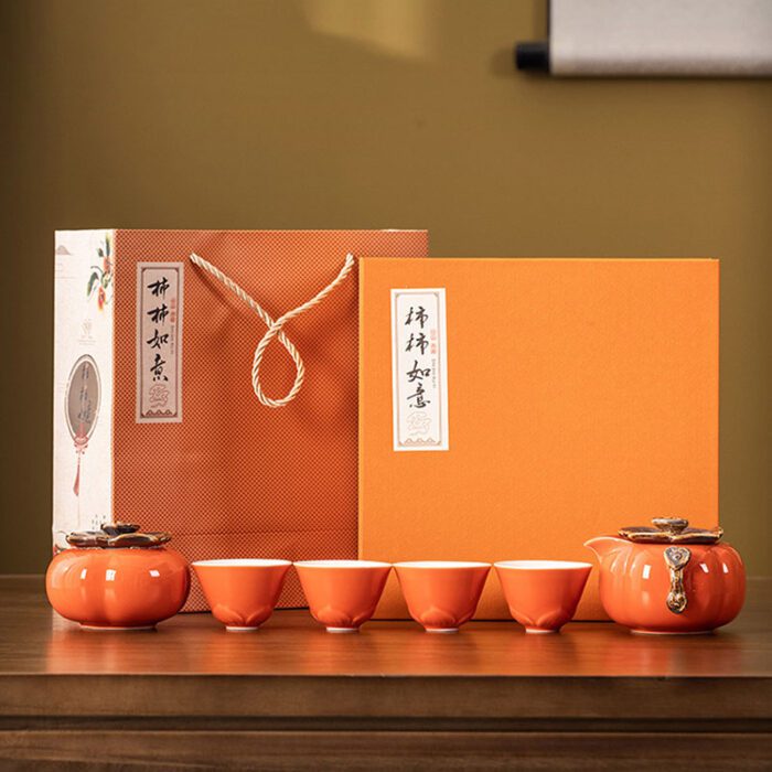 柿柿如意茶具礼盒套装-Persimmon Ruyi Tea Set Gift Set