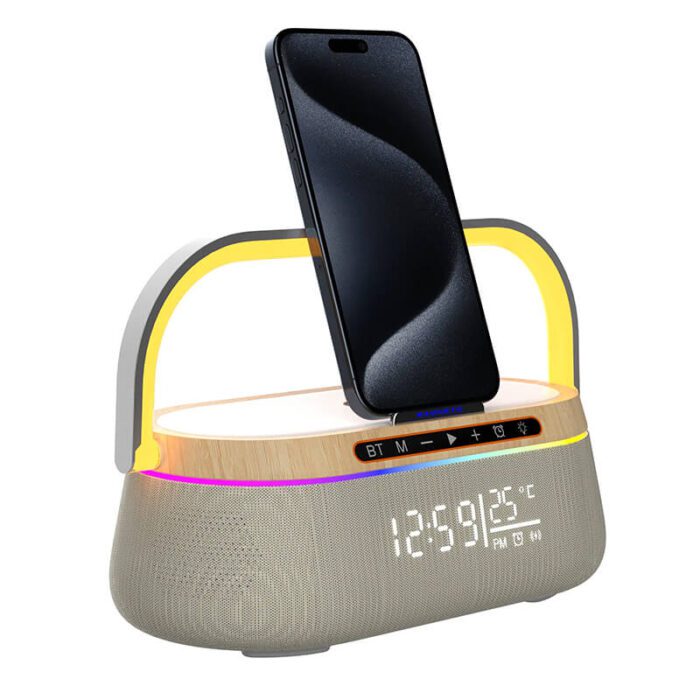 Wireless Charger with Alarm Clock & Speaker - Image 2