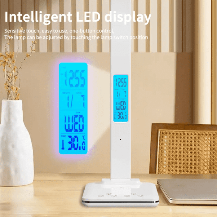 Lamp with Wireless Charger, Calender and Alarm Clock