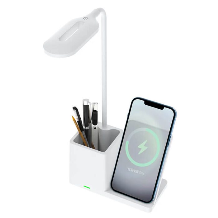 3 in 1 Wireless Charger with Pen Holder and Desk Lamp