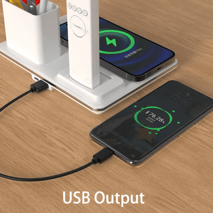 Lamp with Wireless Charger Calender and Alarm Clock