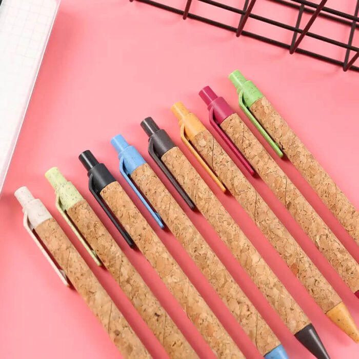Eco-friendly wheat straw cork ballpoint pen - Image 3