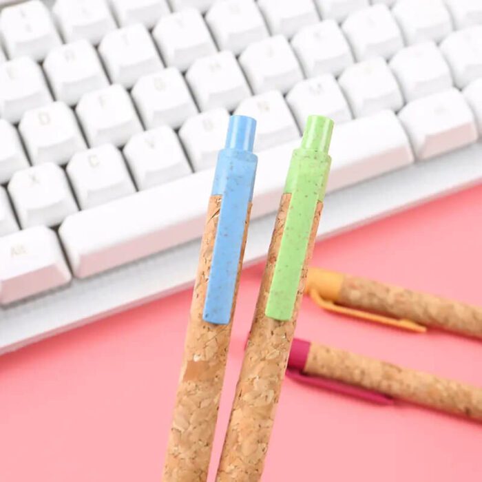 Eco-friendly wheat straw cork ballpoint pen - Image 2