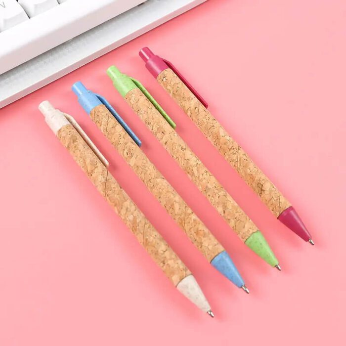 Eco-friendly wheat straw cork ballpoint pen - Image 4