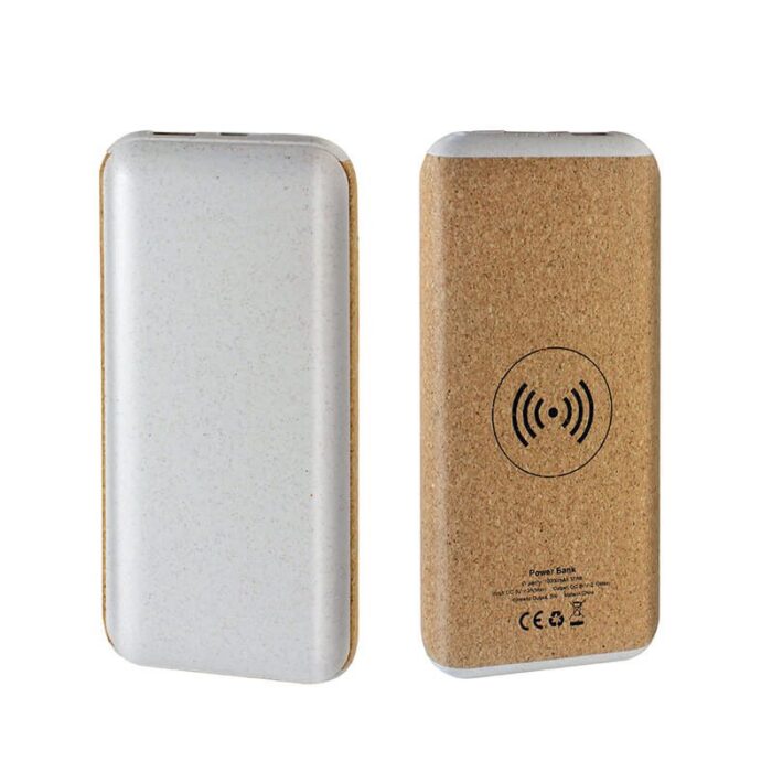 Eco-friendly wheat straw powerbank cork wireless charger - Image 3
