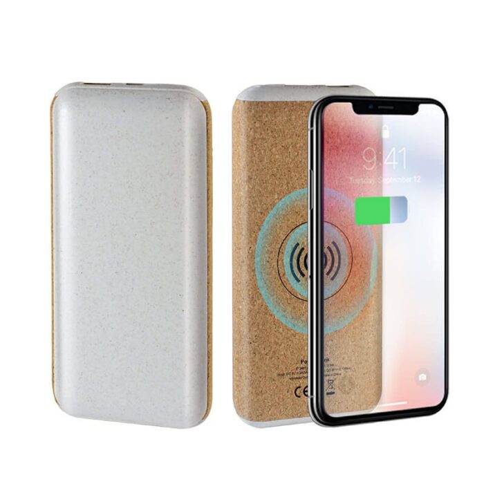 Eco-friendly wheat straw powerbank cork wireless charger - Image 4