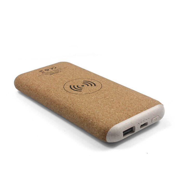 Eco-friendly wheat straw powerbank cork wireless charger - Image 5