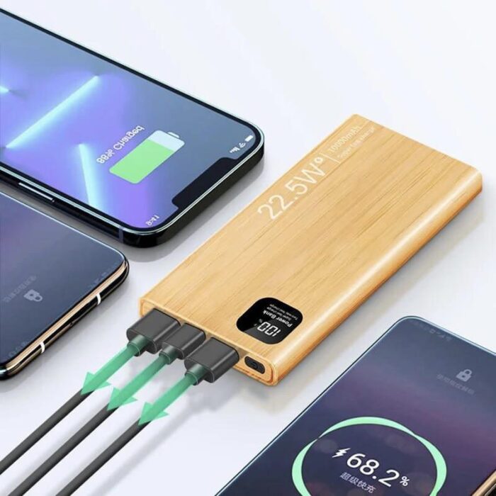 Eco-friendly bamboo fast charging powerbank 22.5W 10000mAh - Image 2