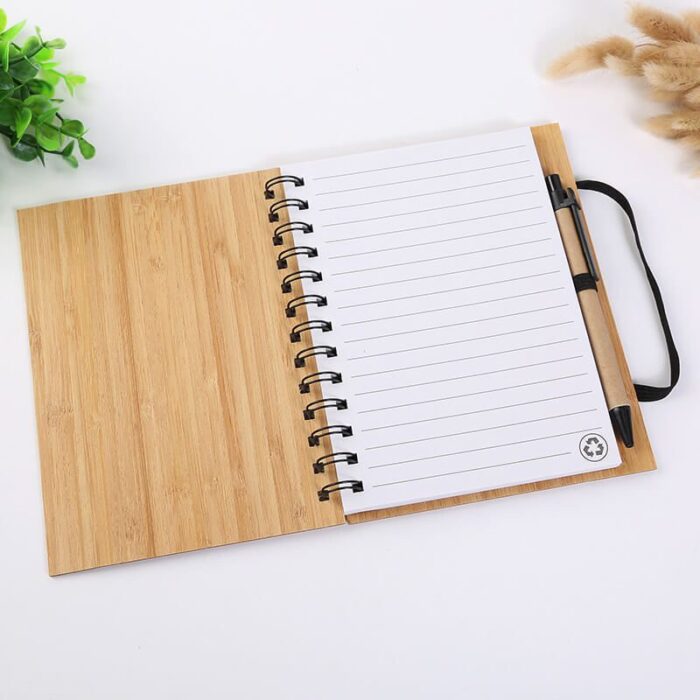Eco-friendly bamboo pen & notebook set - Image 2