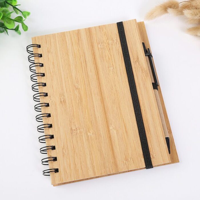 Eco-friendly bamboo pen & notebook set - Image 3