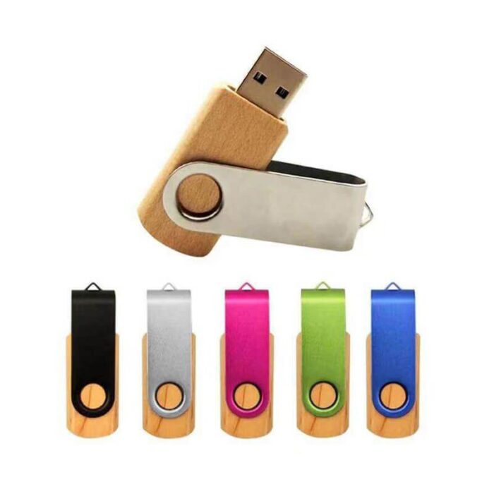 Eco-friendly Wooden Swivel USB Drives - Image 2