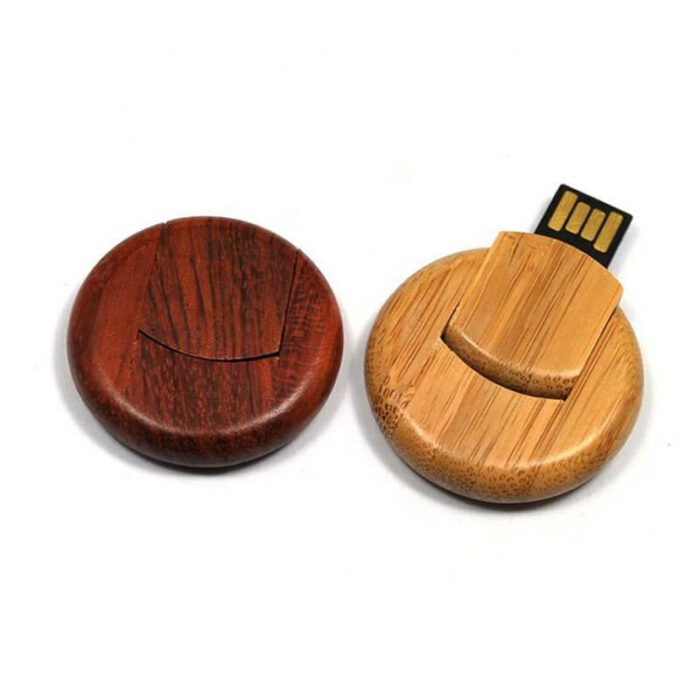 Eco-friendly round wooden USB drives - Image 2