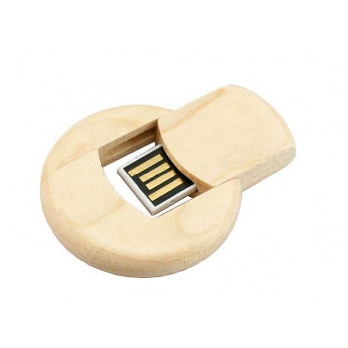 Eco-friendly round wooden USB drives - Image 4