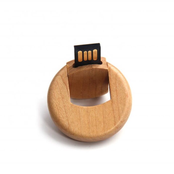 Eco-friendly round wooden USB drives - Image 6